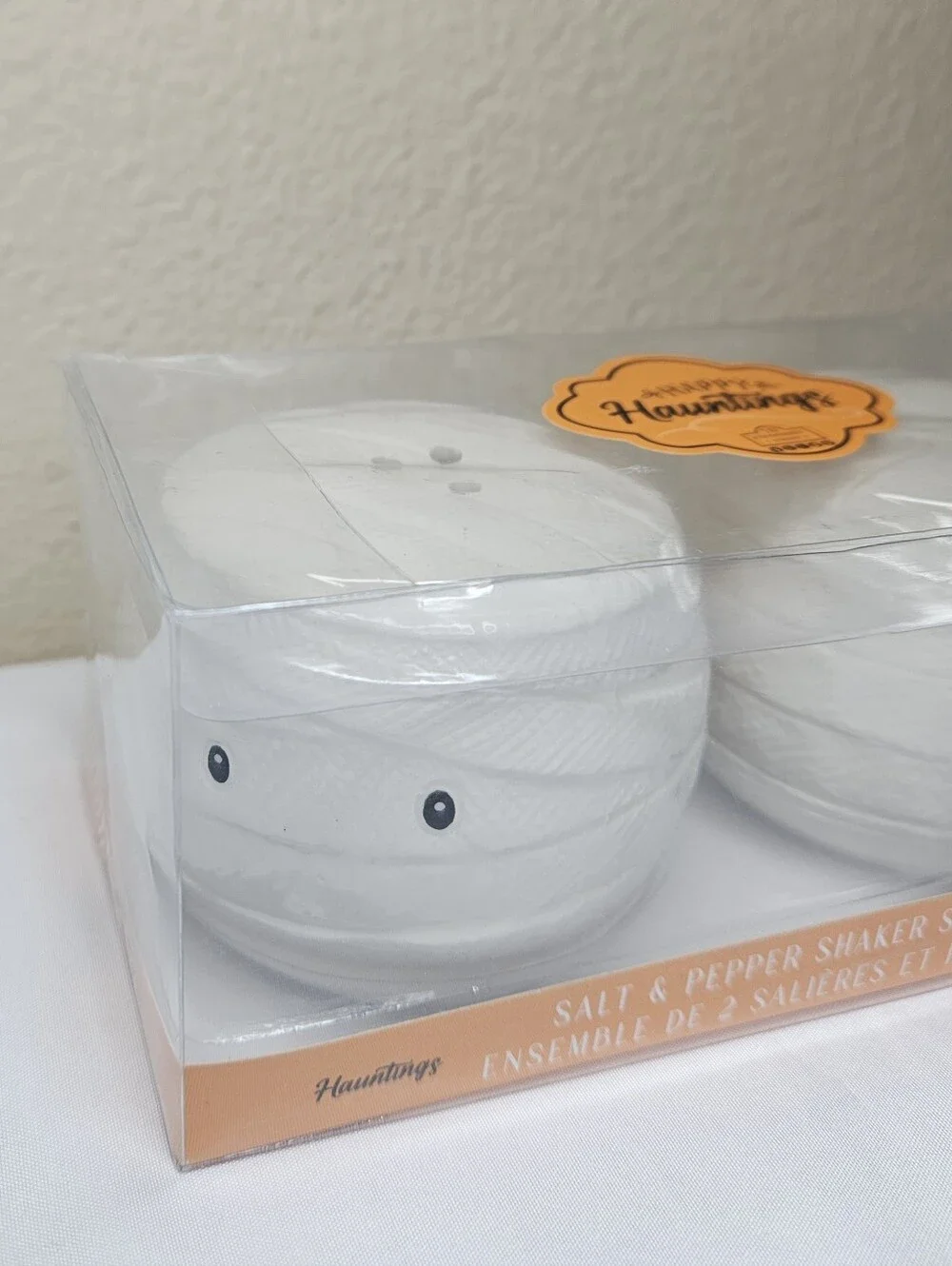 Happy Hauntings Mummy Salt & Pepper Shaker Set | Halloween Kitchen Décor | NEW